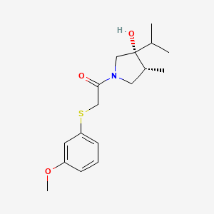molecular formula C17H25NO3S B5594261 1-[(3R,4R)-3-hydroxy-4-methyl-3-propan-2-ylpyrrolidin-1-yl]-2-(3-methoxyphenyl)sulfanylethanone 