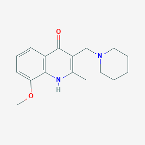 molecular formula C17H22N2O2 B5594284 8-methoxy-2-methyl-3-(piperidin-1-ylmethyl)-1H-quinolin-4-one 