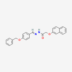 molecular formula C26H22N2O3 B5594334 N'-(4-(BENZYLOXY)BENZYLIDENE)-2-(2-NAPHTHYLOXY)ACETOHYDRAZIDE CAS No. 303086-03-5
