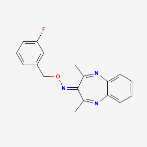 molecular formula C18H16FN3O B5594513 N-[(3-FLUOROPHENYL)METHOXY]-2,4-DIMETHYL-3H-1,5-BENZODIAZEPIN-3-IMINE 