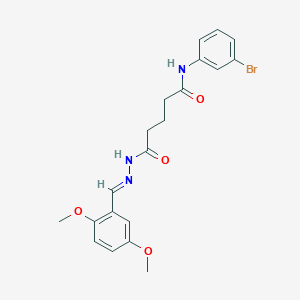 molecular formula C20H22BrN3O4 B5594561 N-(3-BROMOPHENYL)-4-{N'-[(E)-(2,5-DIMETHOXYPHENYL)METHYLIDENE]HYDRAZINECARBONYL}BUTANAMIDE 
