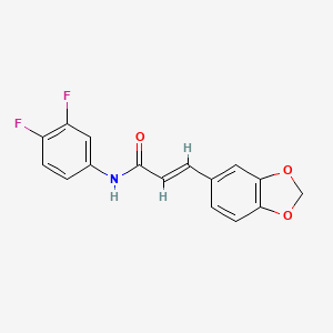 molecular formula C16H11F2NO3 B5594584 (E)-3-(1,3-BENZODIOXOL-5-YL)-N-(3,4-DIFLUOROPHENYL)-2-PROPENAMIDE 