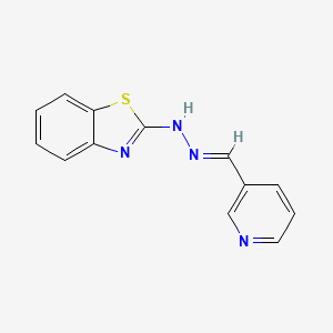 molecular formula C13H10N4S B5594598 2-[(2E)-2-[(PYRIDIN-3-YL)METHYLIDENE]HYDRAZIN-1-YL]-1,3-BENZOTHIAZOLE CAS No. 63190-61-4
