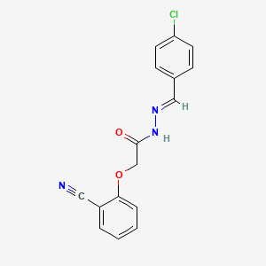 molecular formula C16H12ClN3O2 B5594805 N'-[(E)-(4-chlorophenyl)methylidene]-2-(2-cyanophenoxy)acetohydrazide 