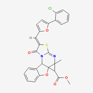 molecular formula C27H19ClN2O5S B5594811 METHYL 5-{(Z)-1-[5-(2-CHLOROPHENYL)-2-FURYL]METHYLIDENE}-2A-METHYL-6-OXO-2,2A-DIHYDRO-7AH-[1]BENZOFURO[2,3-E]CYCLOPROPA[D][1,3]THIAZOLO[3,2-A]PYRIMIDINE-2(6H)-CARBOXYLATE 