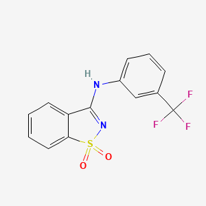 molecular formula C14H9F3N2O2S B5594891 N-[3-(trifluoromethyl)phenyl]-1,2-benzothiazol-3-amine 1,1-dioxide 