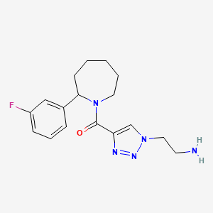 molecular formula C17H22FN5O B5594995 2-(4-{[2-(3-fluorophenyl)azepan-1-yl]carbonyl}-1H-1,2,3-triazol-1-yl)ethanamine 