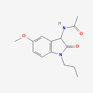 molecular formula C14H18N2O3 B5595004 N-(5-methoxy-2-oxo-1-propyl-2,3-dihydro-1H-indol-3-yl)acetamide 