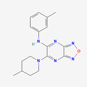 molecular formula C17H20N6O B5595024 N-(3-METHYLPHENYL)-N-[6-(4-METHYLPIPERIDINO)[1,2,5]OXADIAZOLO[3,4-B]PYRAZIN-5-YL]AMINE 