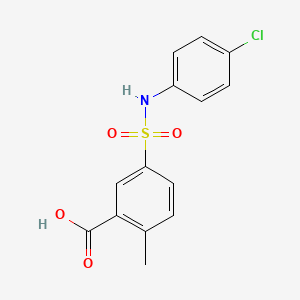 molecular formula C14H12ClNO4S B5595027 5-[[(4-chlorophenyl)amino]sulfonyl]-2-methylBenzoic acid 