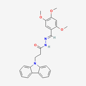 molecular formula C25H25N3O4 B5595173 3-(9H-carbazol-9-yl)-N'-[(E)-(2,4,5-trimethoxyphenyl)methylidene]propanehydrazide 