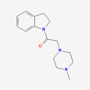 molecular formula C15H21N3O B5595186 1-(2,3-DIHYDRO-1H-INDOL-1-YL)-2-(4-METHYLPIPERAZIN-1-YL)ETHAN-1-ONE 