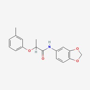 molecular formula C17H17NO4 B5595344 N-(1,3-benzodioxol-5-yl)-2-(3-methylphenoxy)propanamide 