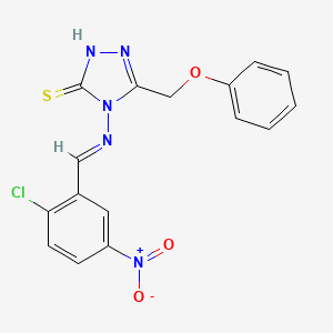 molecular formula C16H12ClN5O3S B5595377 4-{[(E)-(2-chloro-5-nitrophenyl)methylidene]amino}-5-(phenoxymethyl)-4H-1,2,4-triazole-3-thiol 