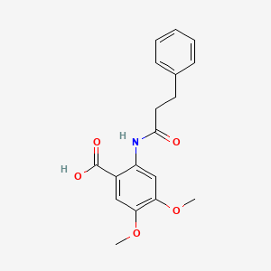 molecular formula C18H19NO5 B5595466 4,5-DIMETHOXY-2-(3-PHENYLPROPANAMIDO)BENZOIC ACID 