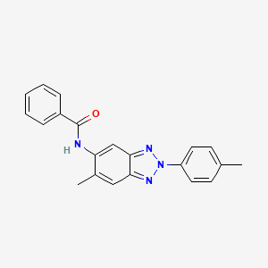 molecular formula C21H18N4O B5595575 N-[6-methyl-2-(4-methylphenyl)-2H-1,2,3-benzotriazol-5-yl]benzamide 