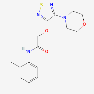 molecular formula C15H18N4O3S B5595591 N-(2-methylphenyl)-2-{[4-(morpholin-4-yl)-1,2,5-thiadiazol-3-yl]oxy}acetamide 
