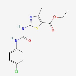 molecular formula C14H14ClN3O3S B5595635 ETHYL 2-{[(4-CHLOROANILINO)CARBONYL]AMINO}-4-METHYL-1,3-THIAZOLE-5-CARBOXYLATE 