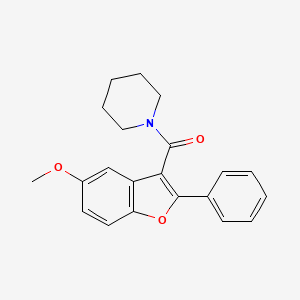 molecular formula C21H21NO3 B5595651 1-(5-METHOXY-2-PHENYL-1-BENZOFURAN-3-CARBONYL)PIPERIDINE 