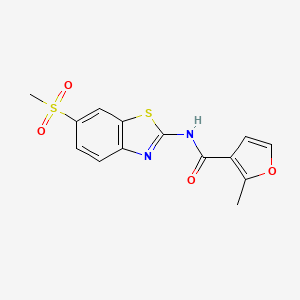 molecular formula C14H12N2O4S2 B5595687 N-(6-METHANESULFONYL-13-BENZOTHIAZOL-2-YL)-2-METHYLFURAN-3-CARBOXAMIDE 