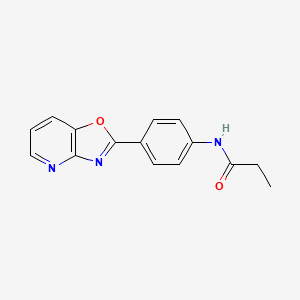 molecular formula C15H13N3O2 B5595701 N-[4-([1,3]oxazolo[4,5-b]pyridin-2-yl)phenyl]propanamide 