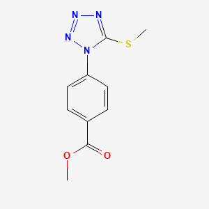 molecular formula C10H10N4O2S B5596038 METHYL 4-[5-(METHYLSULFANYL)-1H-1,2,3,4-TETRAAZOL-1-YL]BENZOATE 