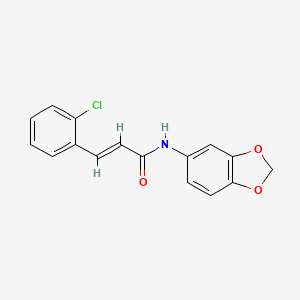 molecular formula C16H12ClNO3 B5596100 (2E)-N-(1,3-benzodioxol-5-yl)-3-(2-chlorophenyl)prop-2-enamide 
