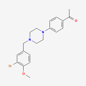 molecular formula C20H23BrN2O2 B5596148 1-[4-[4-[(3-Bromo-4-methoxyphenyl)methyl]piperazin-1-yl]phenyl]ethanone 