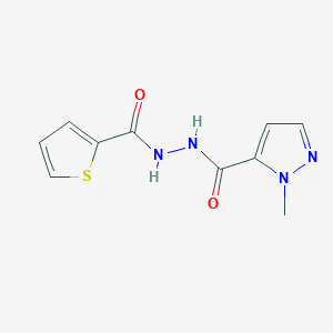 molecular formula C10H10N4O2S B5596171 2-methyl-N'-(thiophene-2-carbonyl)pyrazole-3-carbohydrazide 
