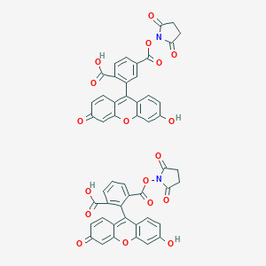 molecular formula C50H30N2O18 B559619 3-(2,5-Dioxopyrrolidin-1-yl)oxycarbonyl-2-(3-hydroxy-6-oxoxanthen-9-yl)benzoic acid;4-(2,5-dioxopyrrolidin-1-yl)oxycarbonyl-2-(3-hydroxy-6-oxoxanthen-9-yl)benzoic acid CAS No. 117548-22-8
