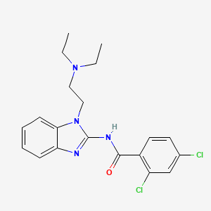 molecular formula C20H22Cl2N4O B5596212 2,4-dichloro-N-[1-[2-(diethylamino)ethyl]benzimidazol-2-yl]benzamide 