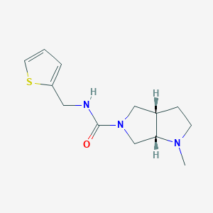molecular formula C13H19N3OS B5596264 (3aS,6aS)-1-methyl-N-(thiophen-2-ylmethyl)-2,3,3a,4,6,6a-hexahydropyrrolo[2,3-c]pyrrole-5-carboxamide 
