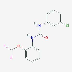 molecular formula C14H11ClF2N2O2 B5596277 N-(3-chlorophenyl)-N'-[2-(difluoromethoxy)phenyl]urea 