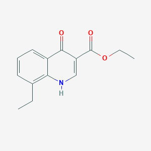 molecular formula C14H15NO3 B5596362 8-Ethyl-4-hydroxyquinoline-3-carboxylic acid ethyl ester CAS No. 63136-14-1