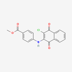molecular formula C18H12ClNO4 B5596496 methyl 4-[(3-chloro-1,4-dioxo-1,4-dihydronaphthalen-2-yl)amino]benzoate 