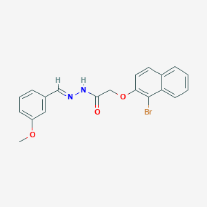 molecular formula C20H17BrN2O3 B5596513 2-[(1-bromonaphthalen-2-yl)oxy]-N'-[(E)-(3-methoxyphenyl)methylidene]acetohydrazide 