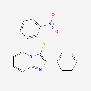 molecular formula C19H13N3O2S B5596672 3-(2-Nitrophenyl)sulfanyl-2-phenylimidazo[1,2-a]pyridine 