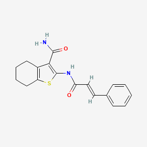 molecular formula C18H18N2O2S B5596743 2-Cinnamamido-4,5,6,7-tetrahydrobenzo[b]thiophene-3-carboxamide 