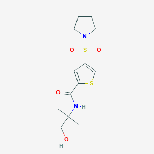 molecular formula C13H20N2O4S2 B5596900 N-(1-hydroxy-2-methylpropan-2-yl)-4-pyrrolidin-1-ylsulfonylthiophene-2-carboxamide 