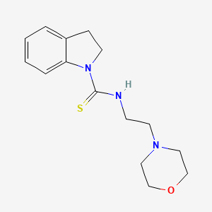 molecular formula C15H21N3OS B5597018 N-[2-(morpholin-4-yl)ethyl]-2,3-dihydro-1H-indole-1-carbothioamide 