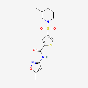 molecular formula C15H19N3O4S2 B5597024 N-(5-methyl-1,2-oxazol-3-yl)-4-(3-methylpiperidin-1-yl)sulfonylthiophene-2-carboxamide 