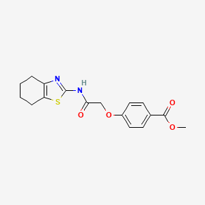 molecular formula C17H18N2O4S B5597031 methyl 4-{[(4,5,6,7-tetrahydro-1,3-benzothiazol-2-yl)carbamoyl]methoxy}benzoate 