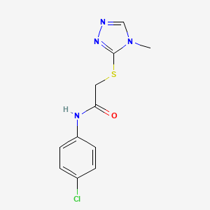 molecular formula C11H11ClN4OS B5597033 N-(4-chlorophenyl)-2-[(4-methyl-4H-1,2,4-triazol-3-yl)sulfanyl]acetamide 