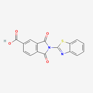 molecular formula C16H8N2O4S B5597113 2-(1,3-benzothiazol-2-yl)-1,3-dioxo-5-isoindolinecarboxylic acid 