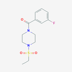 molecular formula C13H17FN2O3S B5597137 [4-(ETHYLSULFONYL)PIPERAZINO](3-FLUOROPHENYL)METHANONE 
