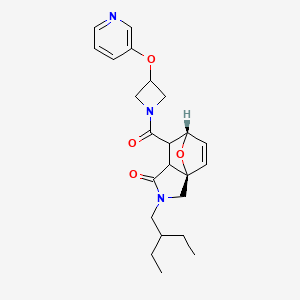 molecular formula C23H29N3O4 B5597140 (1R,7S)-3-(2-ethylbutyl)-6-(3-pyridin-3-yloxyazetidine-1-carbonyl)-10-oxa-3-azatricyclo[5.2.1.01,5]dec-8-en-4-one 
