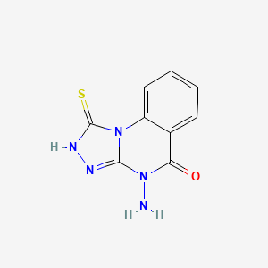 molecular formula C9H7N5OS B5597177 4-AMINO-1-SULFANYL-4H,5H-[1,2,4]TRIAZOLO[4,3-A]QUINAZOLIN-5-ONE 