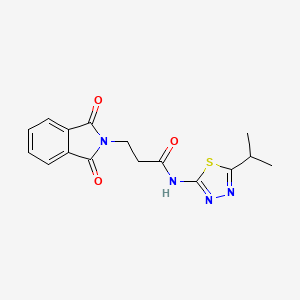 molecular formula C16H16N4O3S B5597183 3-(1,3-dioxo-1,3-dihydro-2H-isoindol-2-yl)-N-[5-(propan-2-yl)-1,3,4-thiadiazol-2-yl]propanamide 