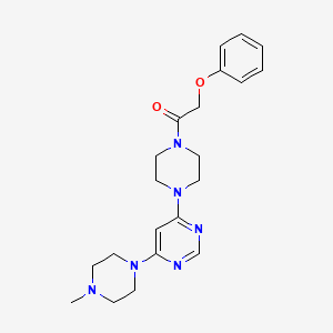 molecular formula C21H28N6O2 B5597208 4-(4-methyl-1-piperazinyl)-6-[4-(phenoxyacetyl)-1-piperazinyl]pyrimidine 