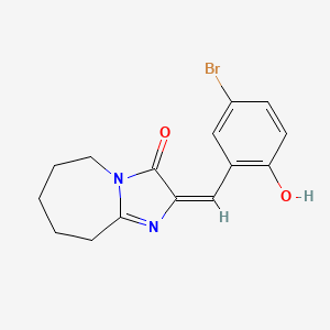 molecular formula C15H15BrN2O2 B5597221 2-[(E)-1-(5-bromo-2-hydroxyphenyl)methylidene]-2,5,6,7,8,9-hexahydro-3H-imidazo[1,2-a]azepin-3-one 